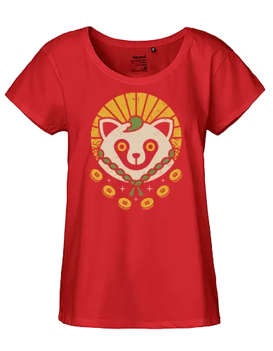 Lucky Tanuki - Animal, Dog, Cute - Fairtrade Girl Shirt