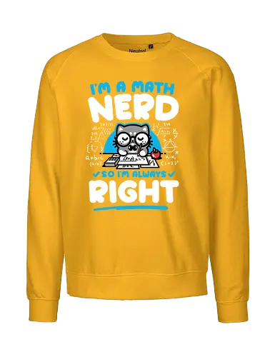 I'm a Math Nerd - light - Cat, Mathematics, Numbers - Fairtrade Sweatshirt