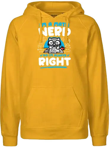 I'm a Math Nerd - light - Cat, Mathematics, Numbers - Fairtrade Hoodie