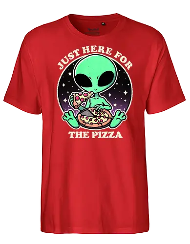 Space Slice - space, weltraum, alien, pizza - Fairtrade T-Shirt