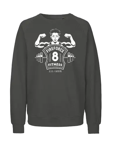 Fire Fitness - fire, force, anime, manga, gym - Fairtrade Sweatshirt
