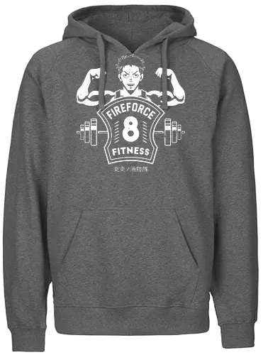 Fire Fitness - fire, force, anime, manga, gym - Fairtrade Hoodie
