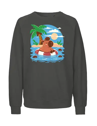 Summer Capybara - sommer, holiday, coconut, summer, capybara, urlaub - Fairtrade Sweatshirt