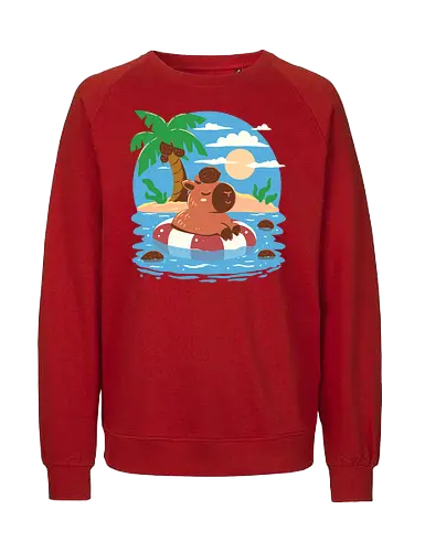 Summer Capybara - sommer, holiday, coconut, summer, capybara, urlaub - Fairtrade Sweatshirt