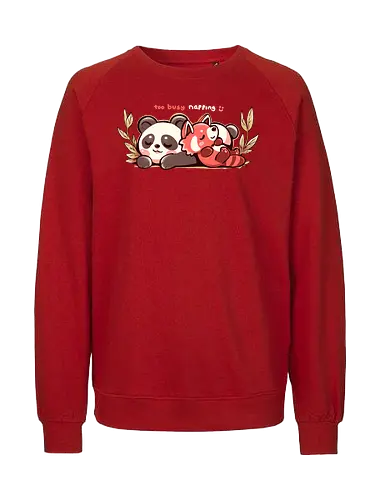 Too Busy Napping - panda, nap, schlafen - Fairtrade Sweatshirt