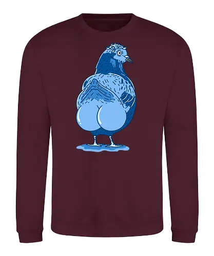 Booty Pigeon - Bird, Balls, Blue - Sweatshirt