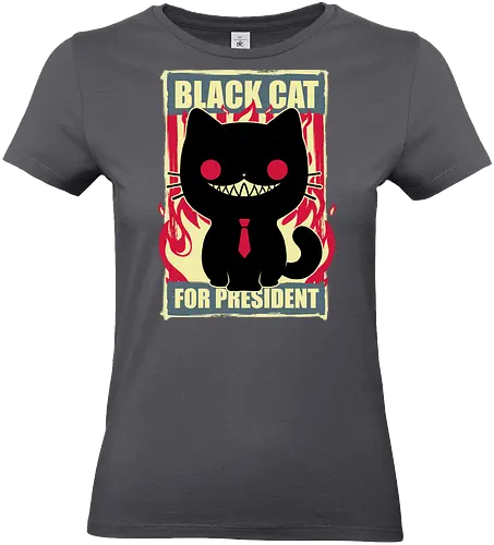 Black Cat for President - Fire, Hell, Tie, Cat, Katze - Standard T-Shirt (Frauen)