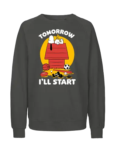 Lazy Beagle Exercise - Procrastination, Snoop, Dog, Play - Fairtrade Sweatshirt