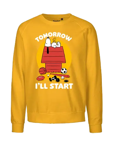 Lazy Beagle Exercise - Procrastination, Snoop, Dog, Play - Fairtrade Sweatshirt