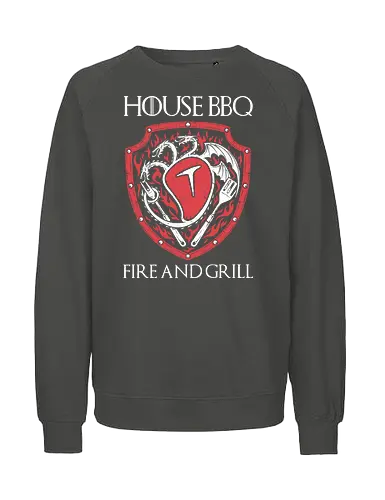 House BBQ - Dragon, Grill, Fire, TV, Throne - Fairtrade Sweatshirt