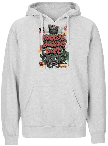 Monsters Dungeons Dice - Rolling, Monster, Game - Fairtrade Hoodie