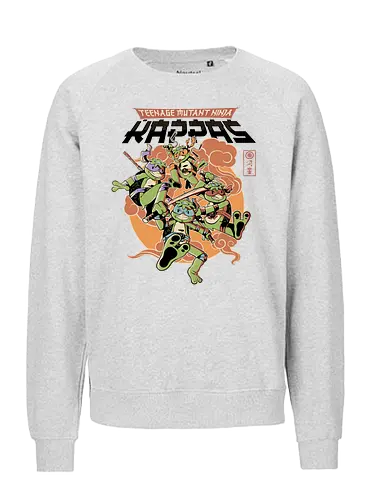 Ninja Kappas - ninja, turtle, kappa, yokai, comic - Fairtrade Sweatshirt