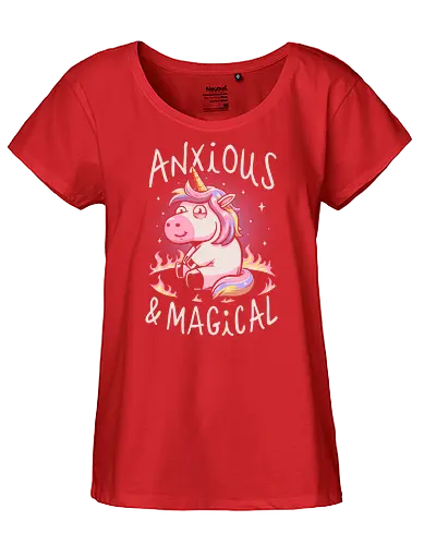 Anxious and Magical - Unicorn, Anxiety, Colorful, Magic - Fairtrade Girl Shirt