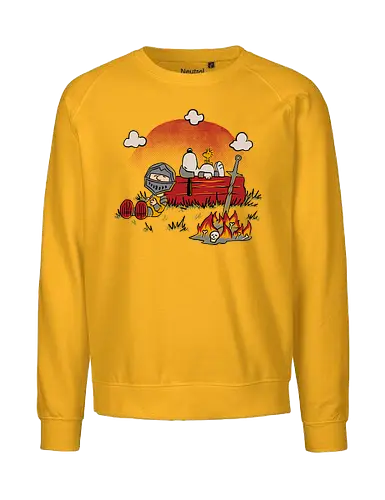 Dark Fantasy Comic Dog - dog, cartoon, knight, you died - Fairtrade Sweatshirt