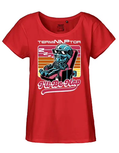 Cyborg Nap - robot, cyborg, exterminate, 80s, arnie - Fairtrade Girl Shirt
