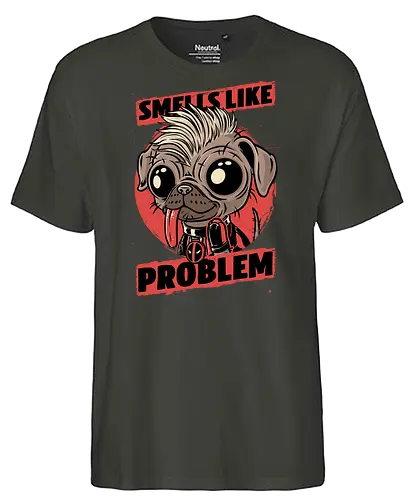 Smells like Problem - pool, antihero, dog, hund, dead - Fairtrade T-Shirt