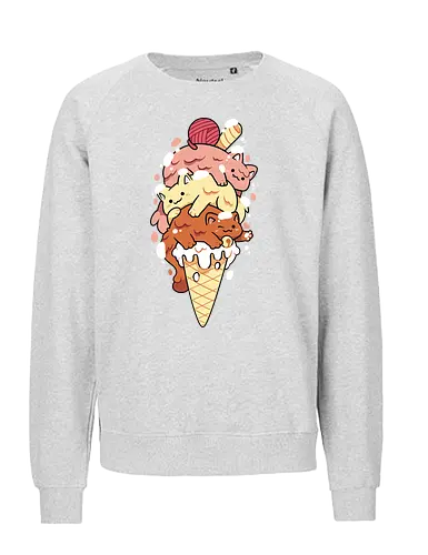 Ice Kitten - eis, ice, cone, summer, cat, Katze, icecream - Fairtrade Sweatshirt
