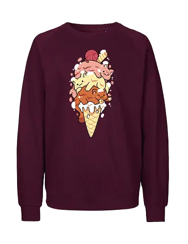 Ice Kitten - eis, ice, cone, summer, cat, Katze, icecream - Fairtrade Sweatshirt