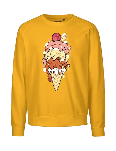 Ice Kitten - eis, ice, cone, summer, cat, Katze, icecream - Fairtrade Sweatshirt