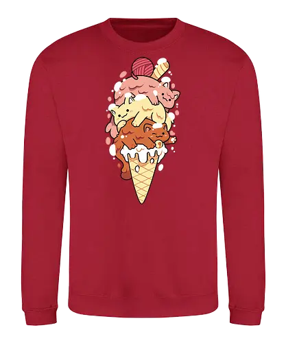 Ice Kitten - eis, ice, cone, summer, cat, Katze, icecream - Sweatshirt