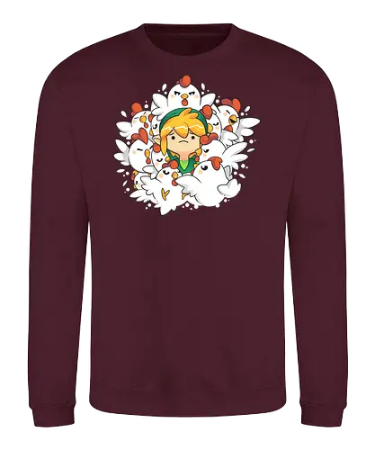 Impossible Situation - death, chicken, Hero of Time, gaming - Sweatshirt
