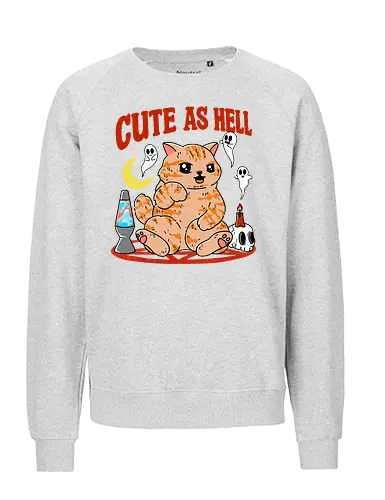 Cute as Hell - cat, katze, cute, süß, pentagram - Fairtrade Sweatshirt