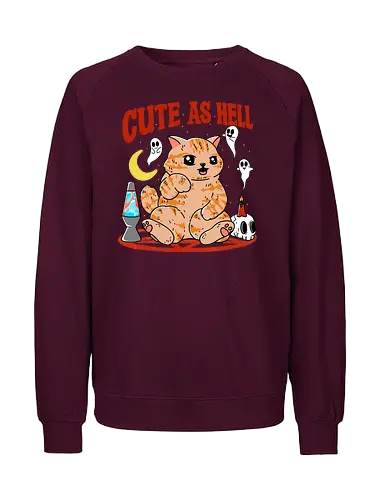 Cute as Hell - cat, katze, cute, süß, pentagram - Fairtrade Sweatshirt