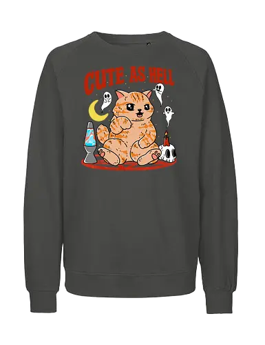 Cute as Hell - cat, katze, cute, süß, pentagram - Fairtrade Sweatshirt