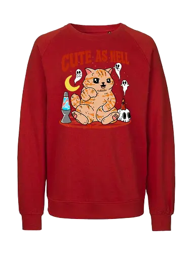 Cute as Hell - cat, katze, cute, süß, pentagram - Fairtrade Sweatshirt
