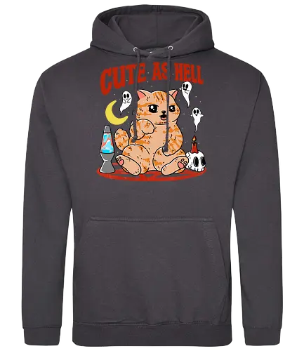 Cute as Hell - cat, katze, cute, süß, pentagram - Standard Hoodie
