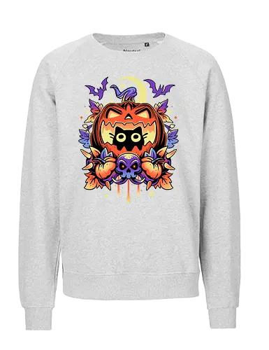 Halloween Cat Hideout - cat, katze, halloween, jack-o-lantern, pumpkin, kürbis - Fairtrade Sweatshirt