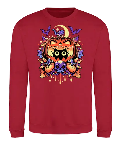 Halloween Cat Hideout - cat, katze, halloween, jack-o-lantern, pumpkin, kürbis - Sweatshirt