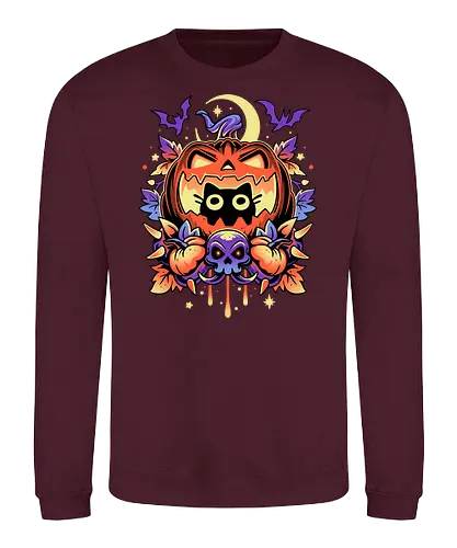 Halloween Cat Hideout - cat, katze, halloween, jack-o-lantern, pumpkin, kürbis - Sweatshirt
