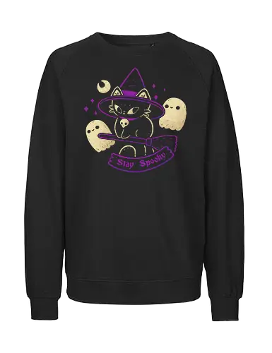 Stay Spooky - cat, katze, witch, witchcraft, spooky - Fairtrade Sweatshirt