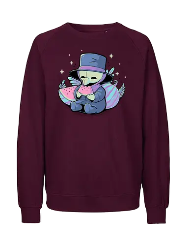 Cute Plague Doctor with Watermelon - plague, plague doctor, wassermelone, pestdoktor, summer, sommer - Fairtrade Sweatshirt