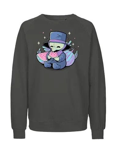 Cute Plague Doctor with Watermelon - plague, plague doctor, wassermelone, pestdoktor, summer, sommer - Fairtrade Sweatshirt
