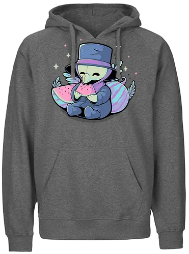 Cute Plague Doctor with Watermelon - plague, plague doctor, wassermelone, pestdoktor, summer, sommer - Fairtrade Hoodie
