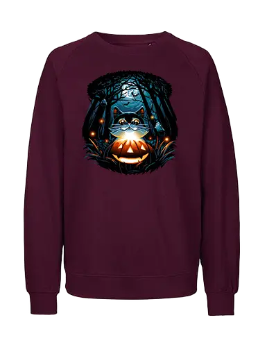 Halloween Mystery - halloween, cat, katze, mystery, jack-o-lantern - Fairtrade Sweatshirt