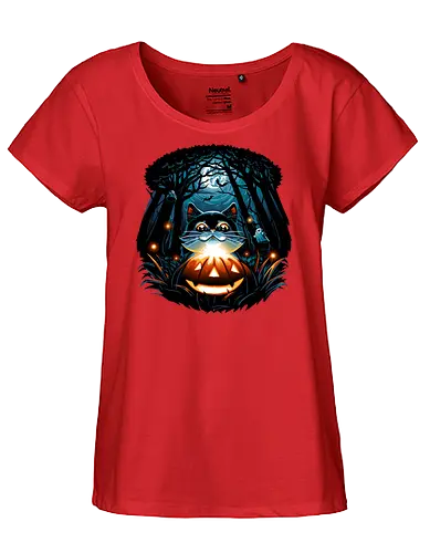 Halloween Mystery - halloween, cat, katze, mystery, jack-o-lantern - Fairtrade Girl Shirt