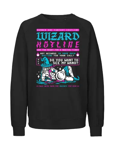 Wizard Hotline - wizard, teletext, videotext, hotline, fantasy, magic - Fairtrade Sweatshirt