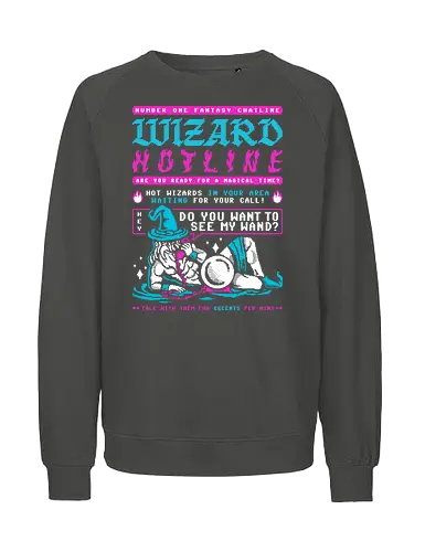 Wizard Hotline - wizard, teletext, videotext, hotline, fantasy, magic - Fairtrade Sweatshirt