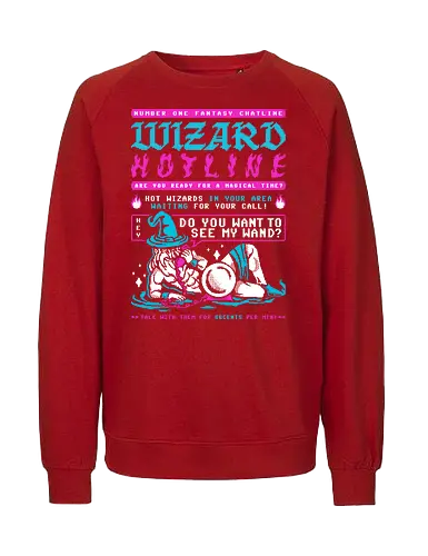 Wizard Hotline - wizard, teletext, videotext, hotline, fantasy, magic - Fairtrade Sweatshirt