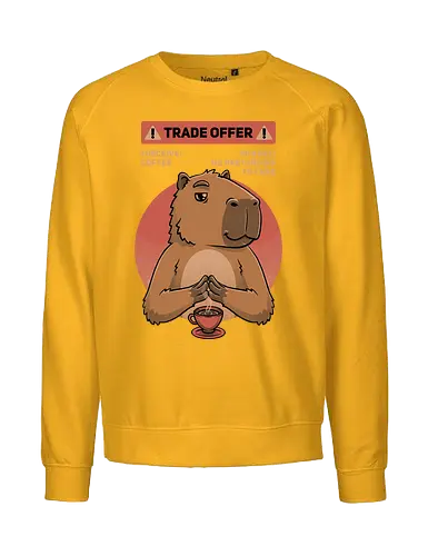 Capybara Trade Offer - trade, meme, capybara, coffee, kaffee - Fairtrade Sweatshirt