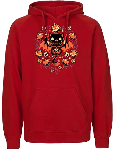 Midnight Pumpkin Cat - halloween, jack-o-lantern, cat, katze, pumpkin - Fairtrade Hoodie