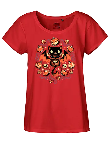 Midnight Pumpkin Cat - halloween, jack-o-lantern, cat, katze, pumpkin - Fairtrade Girl Shirt