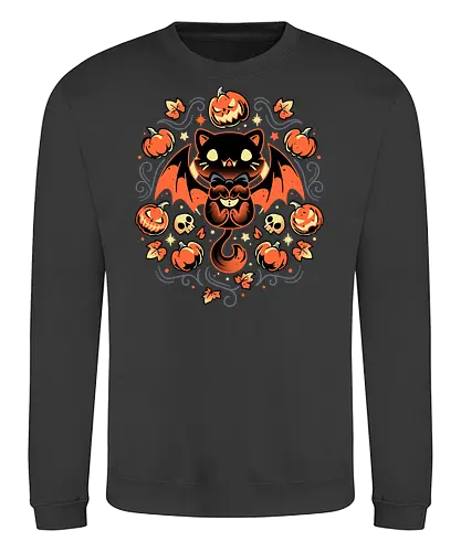 Midnight Pumpkin Cat - halloween, jack-o-lantern, cat, katze, pumpkin - Sweatshirt