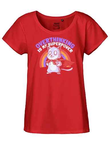 Overthinking is My Superpower - Dark - Hero, Cat, Anxiety, Nervous - Fairtrade Girl Shirt