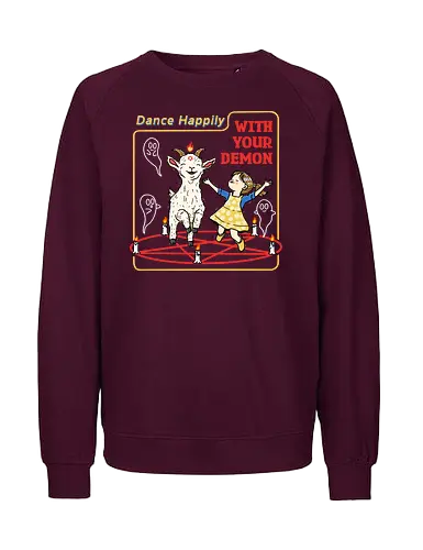 Dance Happily - demon, goat, dance, tanzen, happy, pentagram - Fairtrade Sweatshirt
