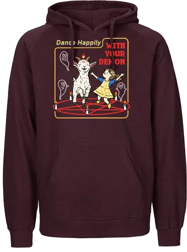 Dance Happily - demon, goat, dance, tanzen, happy, pentagram - Fairtrade Hoodie