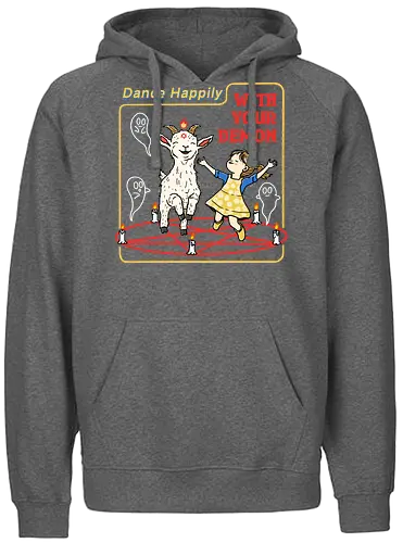 Dance Happily - demon, goat, dance, tanzen, happy, pentagram - Fairtrade Hoodie